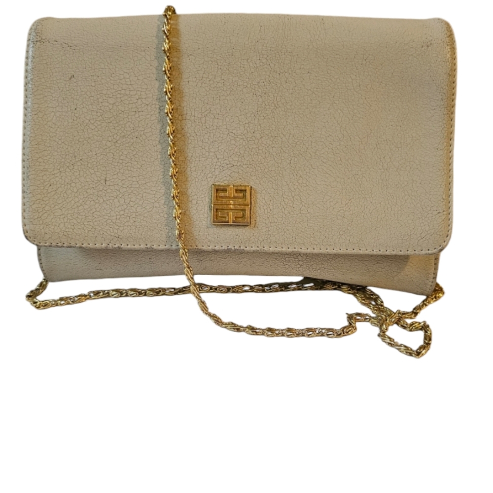 Givenchy Cream Leather Crossbody Bag with Gold Chain
